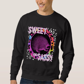 Sudadera Porcupine Cute 90s Nostalgia Rainbow Leopard Print
