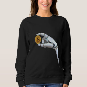 Sudadera Portadoras Robot De La Mano Del Criptocur De Bitco