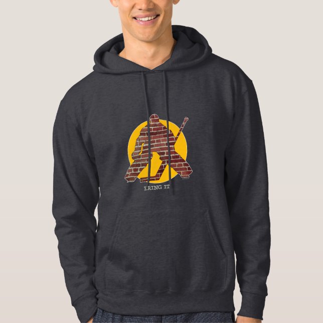 Sudadera Portero del hockey de la pared de ladrillo (Anverso)