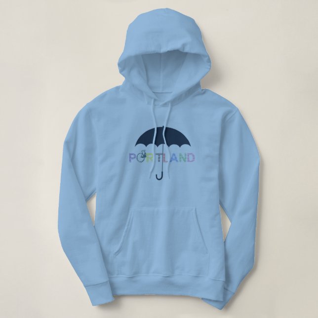 Sudadera Portland Oregon Bicycle Umbrella Hoodie Sweatshirt (Diseño del anverso)