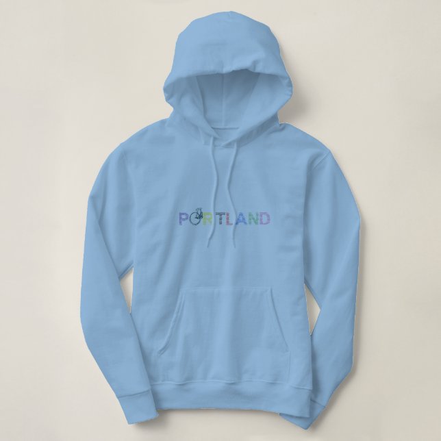 Sudadera Portland Oregon Bike Womens Hoodie Sweatshirt (Diseño del anverso)