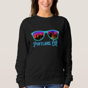 Sudadera Portland Oregon Gafas de sol City Skyline Pdx Loca