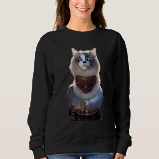 Sudadera Portrait Of Anthro Ragdoll Cat Knight Wearing Cloa