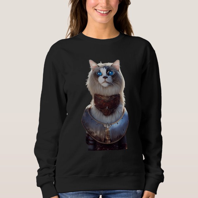 Sudadera Portrait Of Anthro Ragdoll Cat Knight Wearing Cloa (Anverso)