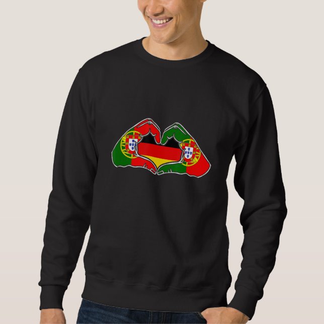 Sudadera Portugal and Germany  Heart hand friendship  (Anverso)