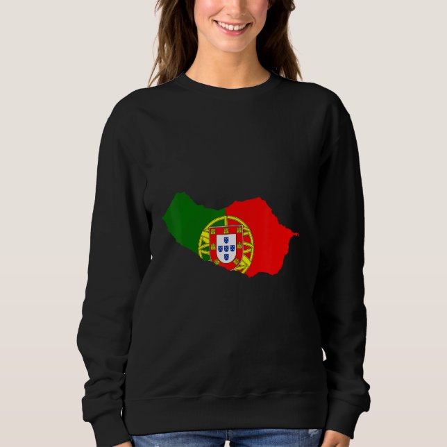 Sudadera Portugal Flag im Madeira outline Madeira (Anverso)