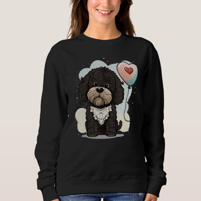 Sudadera Portuguese Water Dog Love Heart for Valentines Day (Anverso)