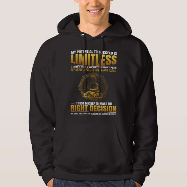 Sudadera Positive Affirmation Success Buddha Mantra (Anverso)