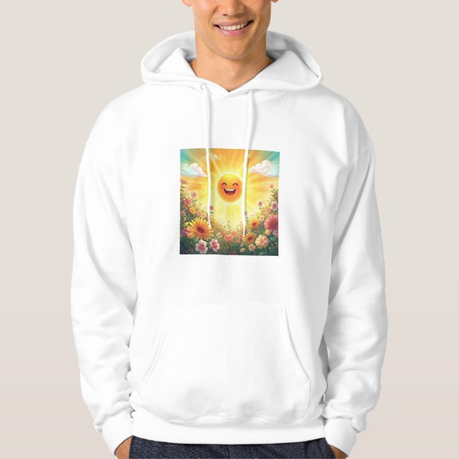 Sudadera Positive Sunshine Art – Bright Happy Sun and Flowe (Anverso)