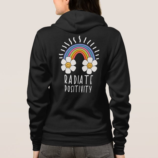 Sudadera Positividad de radiación | Arcoiris y flores de co (Reverso)