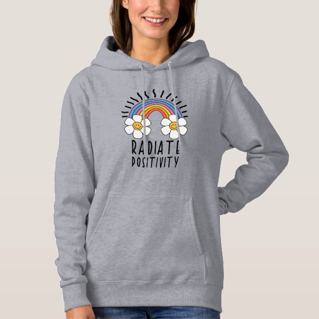 Sudadera Positividad de radiación | Arcoiris y flores de co (Anverso)