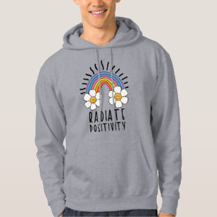 Sudadera Positividad de radiación Arcoiris y flores de co