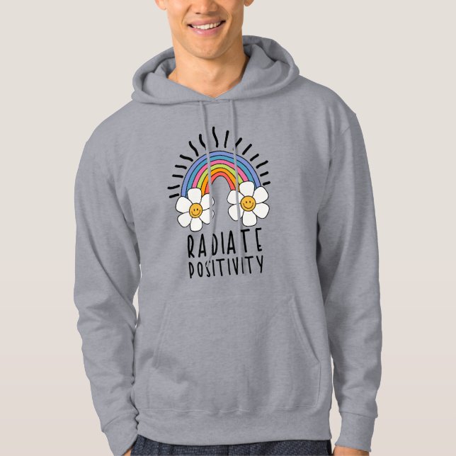 Sudadera Positividad de radiación | Arcoiris y flores de co (Anverso)