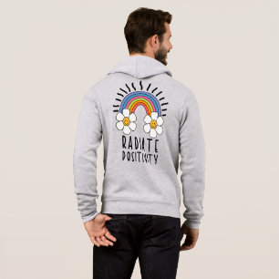 Sudadera Positividad de radiación Arcoiris y flores de co