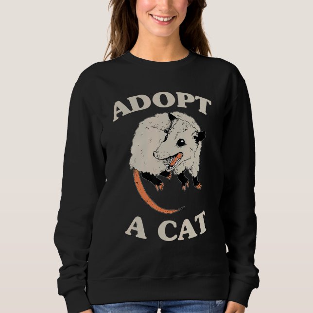 Sudadera Possum Adopt A Cat Cute Opossums Team Trash Vibes (Anverso)