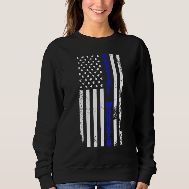 Sudadera Postal Worker US Flag Postman Mail Carrier Mailman (Anverso)