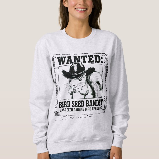 Sudadera Póster de búsqueda de ardilla divertida | Bandido  (Anverso)