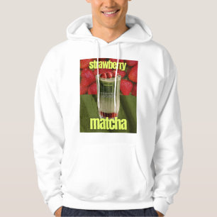 Sudadera Póster de Latte de Matcha de Fresa – Bebida de Caf
