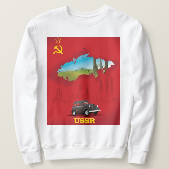 Sudadera POSTER de mapa ilustrado de la URSS (Anverso del diseño)