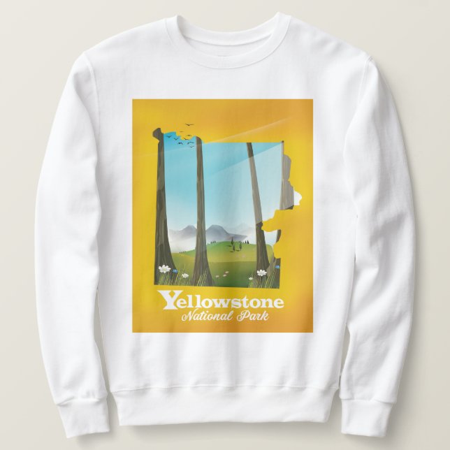 Sudadera Póster de vacaciones del Parque Nacional Yellowsto (Anverso del diseño)