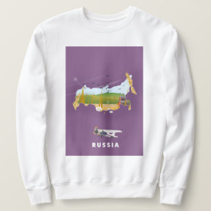 Sudadera Póster de viaje del mapa ruso