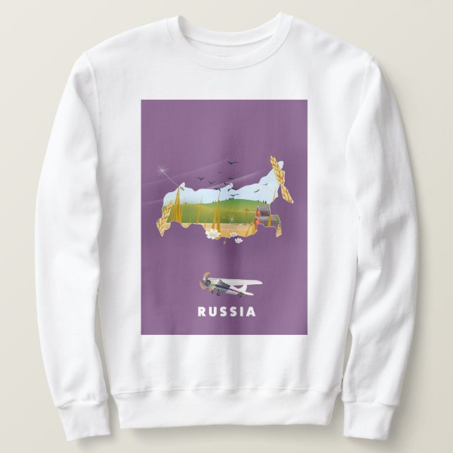 Sudadera Póster de viaje del mapa ruso (Anverso del diseño)