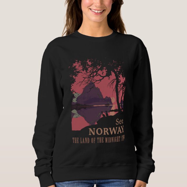 Sudadera Póster minimalista de puesta de sol en Noruega - F (Anverso)