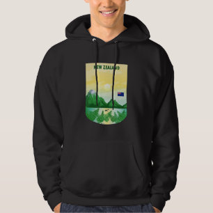 Sudadera Póster Vintage Paisaje Naturaleza Nueva Zelanda Mo