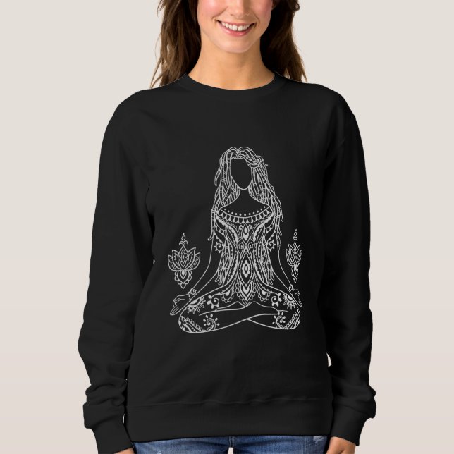 Sudadera Postura de Yoga Namaste Luna Buda (Anverso)