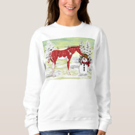 Sudadera Potro de Navidad y muñeco de nieve