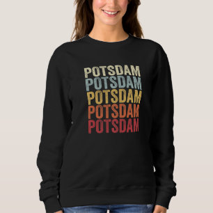 Sudadera Potsdam Nueva York Potsdam NY Texto Retro Antiguo 
