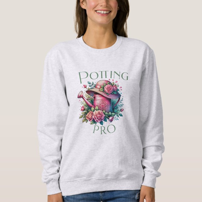 Sudadera Potting Pro Pink Watting Can Garden Ash (Anverso)