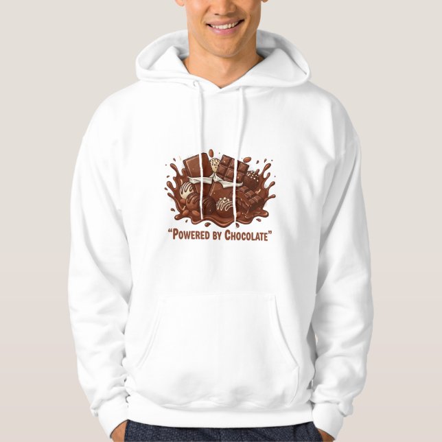Sudadera Powered by Chocolate – National Chocolates Day Art (Anverso)