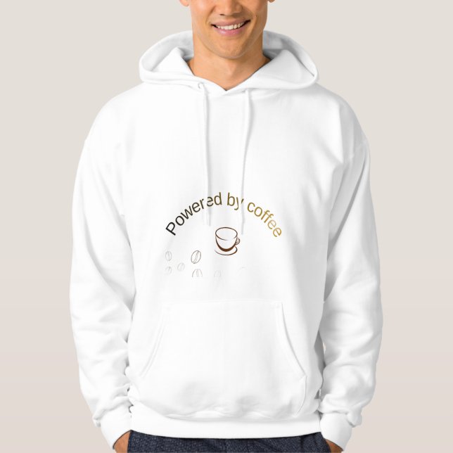 Sudadera Powered by Coffee – Funny Coffee Lover Quote Desig (Anverso)