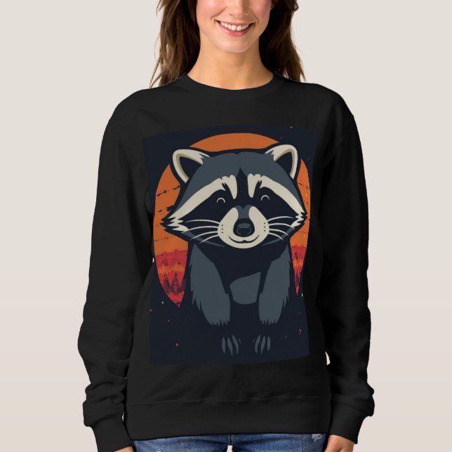 Sudadera Powered by Cuteness and Raccoon Vibes. T-Shirt (Anverso)