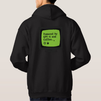 Sudadera Powered by GPT-4 & Coffee Retro Tech Humor