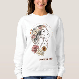 Sudadera Powergirl– Mujer Floral, Fuerza y Autoestima