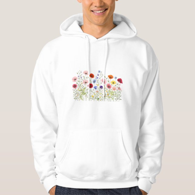 Sudadera Prado de flores silvestres con floraciones natural (Anverso)