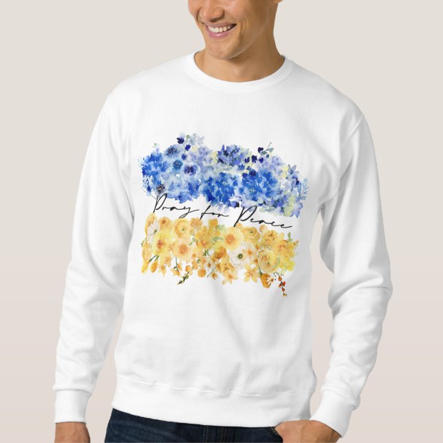 Sudadera Pray for Peace & Peace in Ukraine & Watercolours. (Anverso)