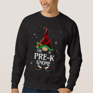 Sudadera Pre-k Gnomo Cuadrillé Rojo Familia Combinación Nav