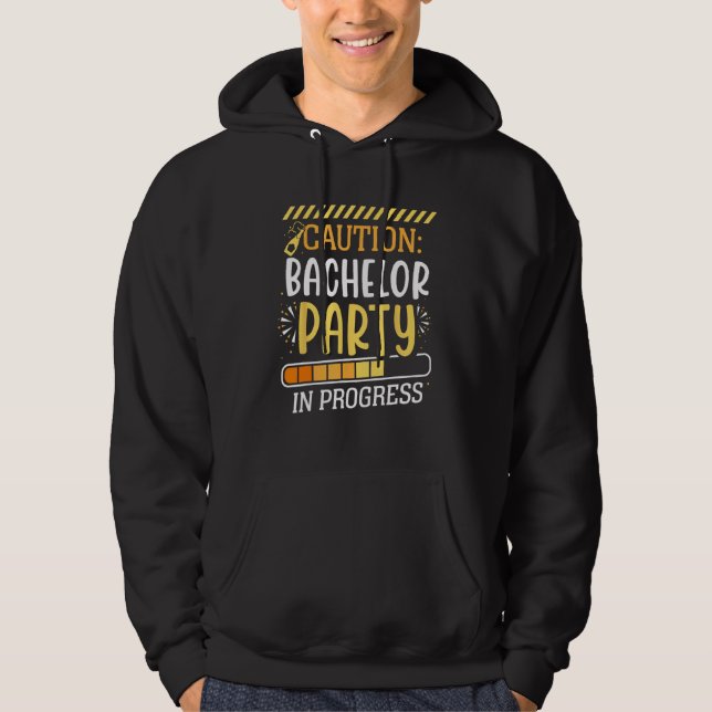 Sudadera Precaución Fiesta de Soltero en Curso Novio Novia  (Anverso)