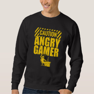Sudadera Precaución Jugador De Videojuegos Enfadados Pc Con