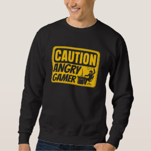 Sudadera Precaución Jugador De Videojuegos Enfadados Pc Con