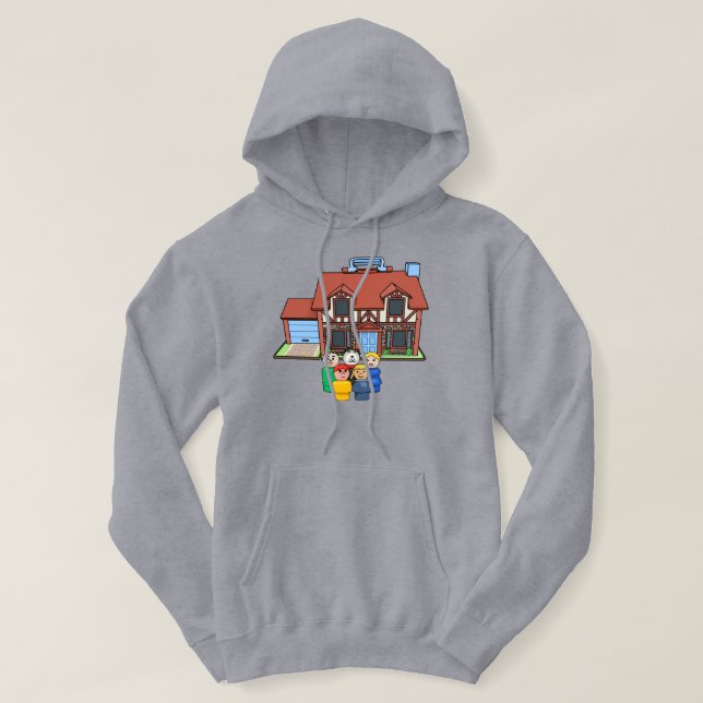 Sudadera Precio De Pescador Pequeña Familia Con Casa De Tud (Diseño del anverso)