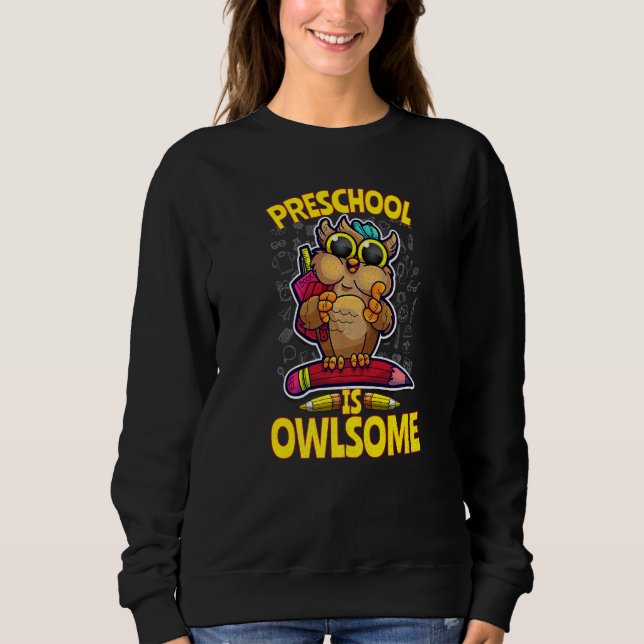 Sudadera Preescolar Es Owlsome De vuelta a la escuela Profe (Anverso)