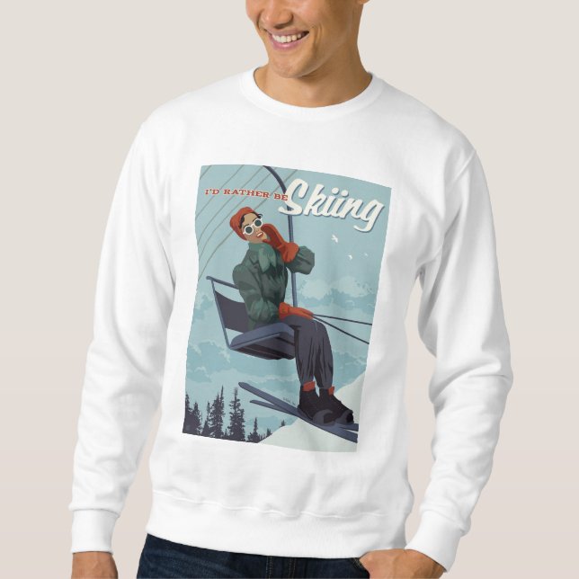 Sudadera Preferiría Esquiar Impresión (Anverso)