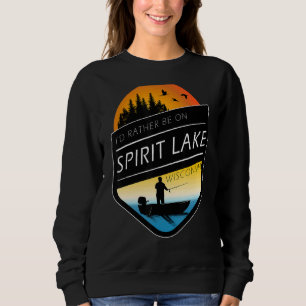 Sudadera Preferiría Estar En La Pesca De Spirit Lake Wiscon