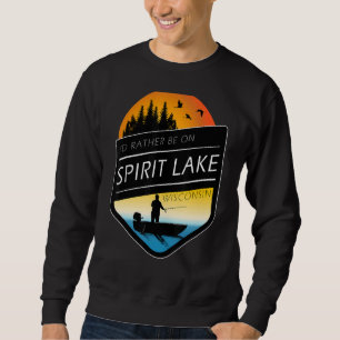 Sudadera Preferiría Estar En La Pesca De Spirit Lake Wiscon