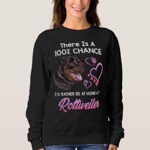 Sudadera Prefiero Estar En Casa Con Rottweiler Alimentado