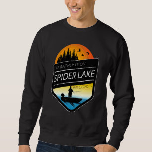 Sudadera Prefiero Estar En El Lago Spider Wisconsin Pescand
